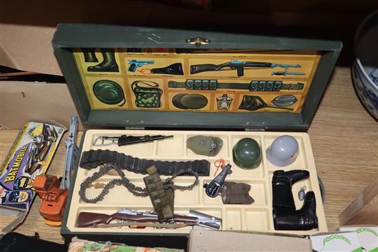 A quantity of toys including Triang and Action Man